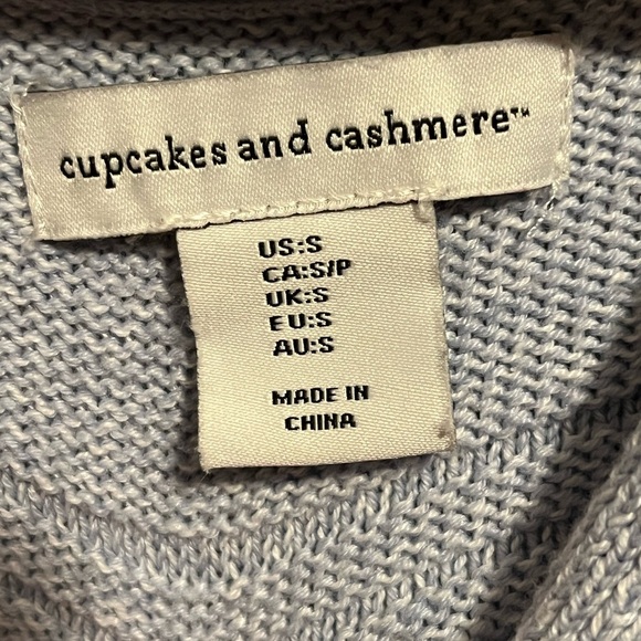 Cupcakes & Cashmere Baby Blue Cotton Button Front Cardigan - Picture 5 of 9